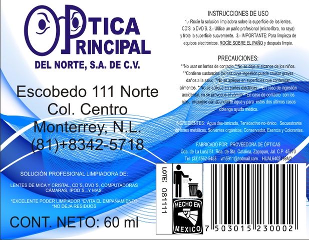 OPTICA PRINCIPAL DE MONTERREY, N.L.