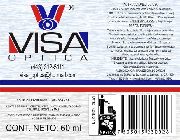 VISA OPTICA DE MORELIA, MICH.