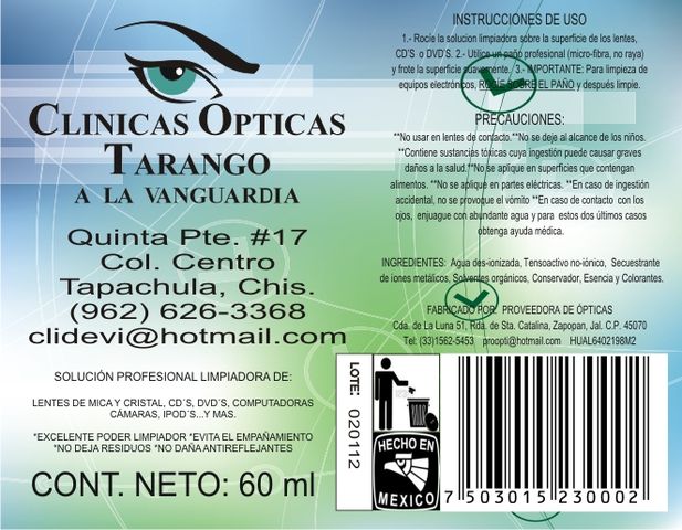 OPTICAS TARANGO EN CHIAPAS, CHIS.